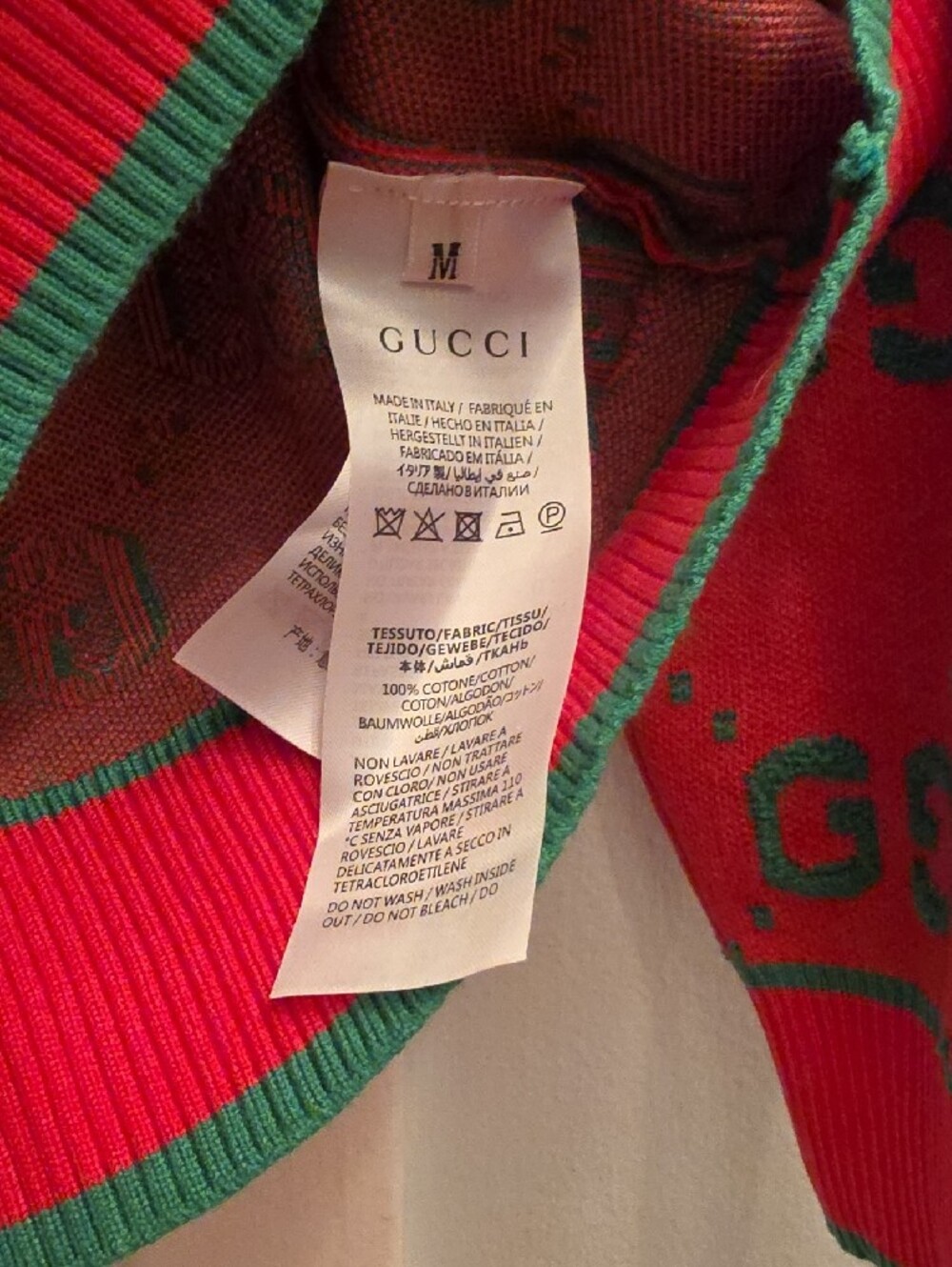 Gucci Pink & Green GG Jacquard Cardigan Ladies Size Medium - Picture 2 of 6